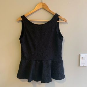 Extra 50% off! Black Peplum Backless Top